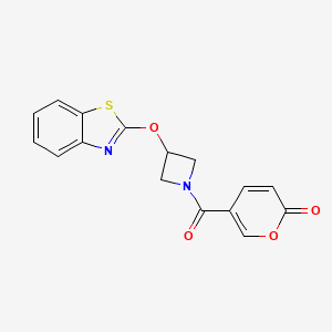 5-(3-(benzo[d]thiazol-2-yloxy)azetidine-1-carbonyl)-2H-pyran-2-one
