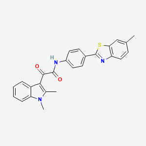 molecular formula C26H21N3O2S B2995048 2-(1,2-dimethyl-1H-indol-3-yl)-N-(4-(6-methylbenzo[d]thiazol-2-yl)phenyl)-2-oxoacetamide CAS No. 862831-63-8