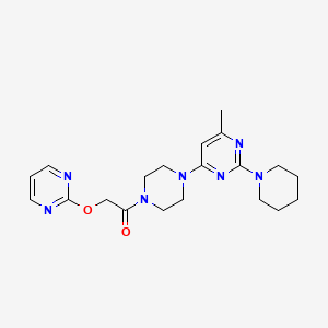 1-(4-(6-Methyl-2-(piperidin-1-yl)pyrimidin-4-yl)piperazin-1-yl)-2-(pyrimidin-2-yloxy)ethanone