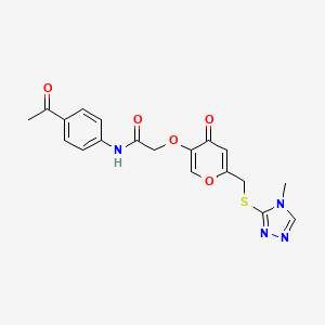 N-(4-acetylphenyl)-2-[6-[(4-methyl-1,2,4-triazol-3-yl)sulfanylmethyl]-4-oxopyran-3-yl]oxyacetamide