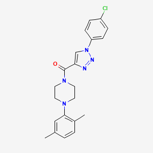 molecular formula C21H22ClN5O B2995056 (1-(4-chlorophenyl)-1H-1,2,3-triazol-4-yl)(4-(2,5-dimethylphenyl)piperazin-1-yl)methanone CAS No. 1226447-98-8