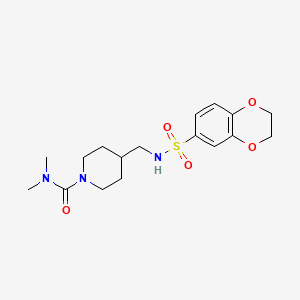 4-((2,3-dihydrobenzo[b][1,4]dioxine-6-sulfonamido)methyl)-N,N-dimethylpiperidine-1-carboxamide