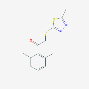 molecular formula C14H16N2OS2 B299506 2-[(5-Methyl-1,3,4-thiadiazol-2-yl)sulfanyl]-1-(2,4,6-trimethylphenyl)ethanone 
