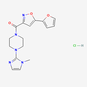 (5-(furan-2-yl)isoxazol-3-yl)(4-(1-methyl-1H-imidazol-2-yl)piperazin-1-yl)methanone hydrochloride