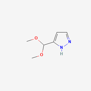 molecular formula C6H10N2O2 B2995063 3-(Dimethoxymethyl)-1H-pyrazole CAS No. 111573-59-2; 955892-12-3