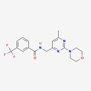 molecular formula C18H19F3N4O2 B2995066 N-((6-methyl-2-morpholinopyrimidin-4-yl)methyl)-3-(trifluoromethyl)benzamide CAS No. 1797331-18-0