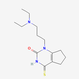 molecular formula C14H23N3OS B2995068 1-(3-(diethylamino)propyl)-4-thioxo-3,4,6,7-tetrahydro-1H-cyclopenta[d]pyrimidin-2(5H)-one CAS No. 920158-38-9