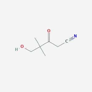 molecular formula C7H11NO2 B2995071 5-羟基-4,4-二甲基-3-氧代戊腈 CAS No. 489432-33-9
