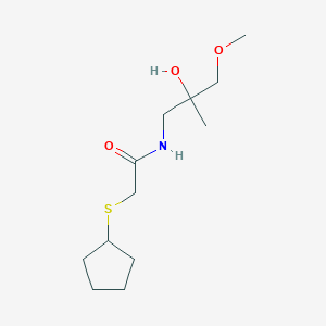 molecular formula C12H23NO3S B2995072 2-(cyclopentylthio)-N-(2-hydroxy-3-methoxy-2-methylpropyl)acetamide CAS No. 1448079-03-5