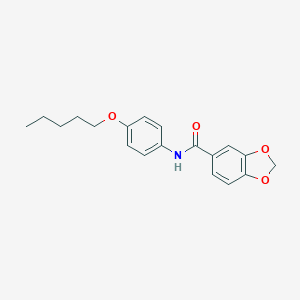 molecular formula C19H21NO4 B299508 N-[4-(pentyloxy)phenyl]-1,3-benzodioxole-5-carboxamide 
