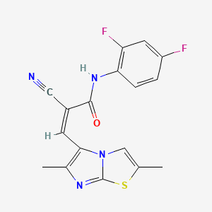 molecular formula C17H12F2N4OS B2995088 (Z)-2-cyano-N-(2,4-difluorophenyl)-3-(2,6-dimethylimidazo[2,1-b][1,3]thiazol-5-yl)prop-2-enamide CAS No. 1281691-39-1