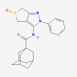 molecular formula C22H25N3O2S B2995090 N-(5-oxo-2-phenyl-4,6-dihydrothieno[3,4-c]pyrazol-3-yl)adamantane-1-carboxamide CAS No. 1007550-71-1