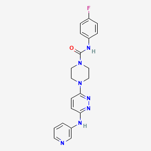 molecular formula C20H20FN7O B2995097 N-(4-fluorophenyl)-4-(6-(pyridin-3-ylamino)pyridazin-3-yl)piperazine-1-carboxamide CAS No. 1021038-94-7
