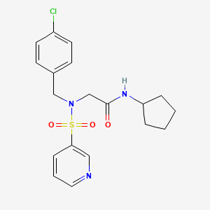 molecular formula C19H22ClN3O3S B2995101 2-(N-(4-chlorobenzyl)pyridine-3-sulfonamido)-N-cyclopentylacetamide CAS No. 1021106-42-2