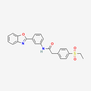 molecular formula C23H20N2O4S B2995106 N-(3-(benzo[d]oxazol-2-yl)phenyl)-2-(4-(ethylsulfonyl)phenyl)acetamide CAS No. 941972-23-2