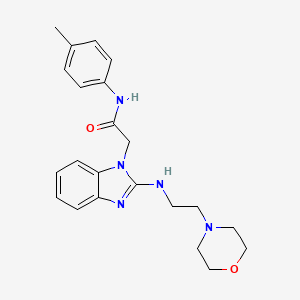 molecular formula C22H27N5O2 B2995110 2-(2-((2-morpholinoethyl)amino)-1H-benzo[d]imidazol-1-yl)-N-(p-tolyl)acetamide CAS No. 1171610-84-6