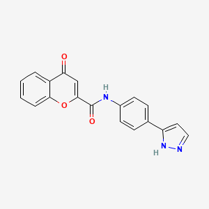 molecular formula C19H13N3O3 B2995111 N-(4-(1H-pyrazol-3-yl)phenyl)-4-oxo-4H-chromene-2-carboxamide CAS No. 1206990-10-4