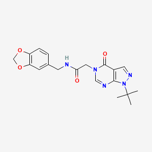 molecular formula C19H21N5O4 B2995114 N-(1,3-benzodioxol-5-ylmethyl)-2-(1-tert-butyl-4-oxopyrazolo[3,4-d]pyrimidin-5-yl)acetamide CAS No. 863448-08-2