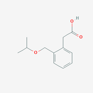 molecular formula C12H16O3 B2995122 2-[2-(Propan-2-yloxymethyl)phenyl]acetic acid CAS No. 1547026-90-3