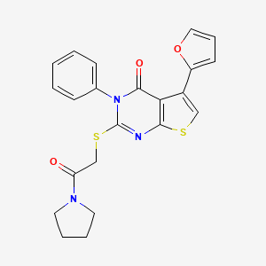 5-(Furan-2-yl)-2-(2-oxo-2-pyrrolidin-1-ylethyl)sulfanyl-3-phenylthieno[2,3-d]pyrimidin-4-one