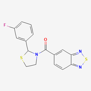 Benzo[c][1,2,5]thiadiazol-5-yl(2-(3-fluorophenyl)thiazolidin-3-yl)methanone