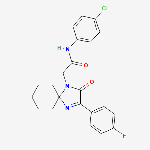 N-(4-chlorophenyl)-2-[2-(4-fluorophenyl)-3-oxo-1,4-diazaspiro[4.5]dec-1-en-4-yl]acetamide