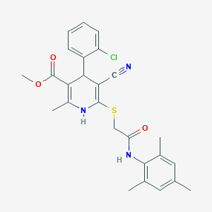 Methyl 4-(2-chlorophenyl)-5-cyano-6-((2-(mesitylamino)-2-oxoethyl)thio)-2-methyl-1,4-dihydropyridine-3-carboxylate