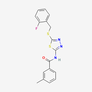 N-(5-((2-fluorobenzyl)thio)-1,3,4-thiadiazol-2-yl)-3-methylbenzamide