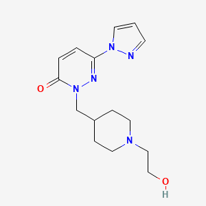 molecular formula C15H21N5O2 B2995152 2-{[1-(2-hydroxyethyl)piperidin-4-yl]methyl}-6-(1H-pyrazol-1-yl)-2,3-dihydropyridazin-3-one CAS No. 2097918-06-2