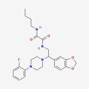 N1-(2-(benzo[d][1,3]dioxol-5-yl)-2-(4-(2-fluorophenyl)piperazin-1-yl)ethyl)-N2-butyloxalamide