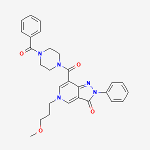 molecular formula C28H29N5O4 B2995164 7-(4-苯甲酰哌嗪-1-羰基)-5-(3-甲氧基丙基)-2-苯基-2H-吡唑并[4,3-c]吡啶-3(5H)-酮 CAS No. 1021078-14-7