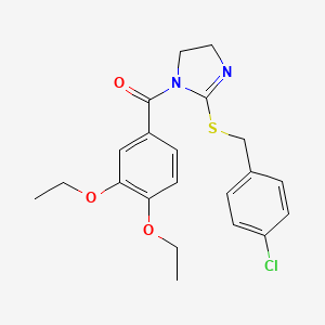 (2-((4-chlorobenzyl)thio)-4,5-dihydro-1H-imidazol-1-yl)(3,4-diethoxyphenyl)methanone