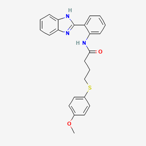 molecular formula C24H23N3O2S B2995174 N-(2-(1H-benzo[d]imidazol-2-yl)phenyl)-4-((4-methoxyphenyl)thio)butanamide CAS No. 899988-76-2