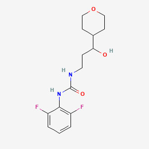molecular formula C15H20F2N2O3 B2995191 1-(2,6-二氟苯基)-3-(3-羟基-3-(二氢-2H-吡喃-4-基)丙基)脲 CAS No. 2034539-71-2