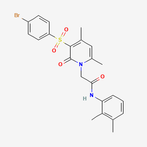 molecular formula C23H23BrN2O4S B2995199 2-(3-((4-bromophenyl)sulfonyl)-4,6-dimethyl-2-oxopyridin-1(2H)-yl)-N-(2,3-dimethylphenyl)acetamide CAS No. 1251673-46-7