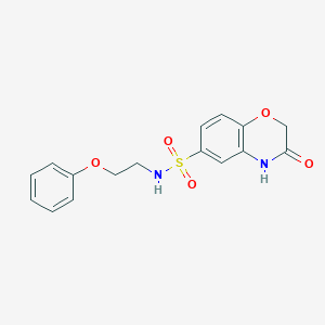 molecular formula C16H16N2O5S B299520 3-oxo-N-(2-phenoxyethyl)-3,4-dihydro-2H-1,4-benzoxazine-6-sulfonamide 