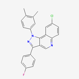 molecular formula C24H17ClFN3 B2995202 8-chloro-1-(3,4-dimethylphenyl)-3-(4-fluorophenyl)-1H-pyrazolo[4,3-c]quinoline CAS No. 901247-12-9