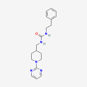 molecular formula C19H25N5O B2995203 1-苯乙基-3-((1-(嘧啶-2-基)哌啶-4-基)甲基)脲 CAS No. 1235050-66-4