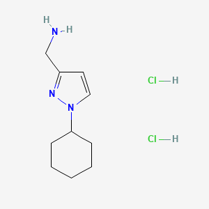molecular formula C10H19Cl2N3 B2995204 (1-环己基吡唑-3-基)甲胺；二盐酸盐 CAS No. 2305253-50-1