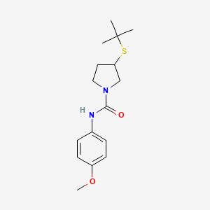 molecular formula C16H24N2O2S B2995205 3-(tert-butylthio)-N-(4-methoxyphenyl)pyrrolidine-1-carboxamide CAS No. 1797278-52-4