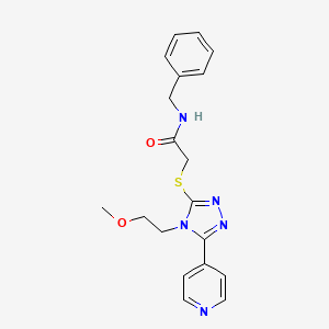 molecular formula C19H21N5O2S B2995207 N-benzyl-2-[[4-(2-methoxyethyl)-5-pyridin-4-yl-1,2,4-triazol-3-yl]sulfanyl]acetamide CAS No. 335225-37-1
