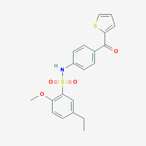 molecular formula C20H19NO4S2 B299522 5-ethyl-2-methoxy-N-[4-(2-thienylcarbonyl)phenyl]benzenesulfonamide 