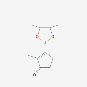molecular formula C12H19BO3 B2995220 2-Methyl-3-(4,4,5,5-tetramethyl-1,3,2-dioxaborolane-2-yl)-2-cyclopentene-1-one CAS No. 497959-43-0