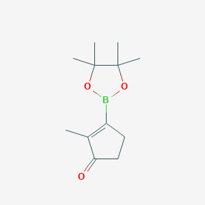 molecular formula C12H19BO3 B2995220 2-methyl-3-(tetramethyl-1,3,2-dioxaborolan-2-yl)cyclopent-2-en-1-one CAS No. 497959-43-0