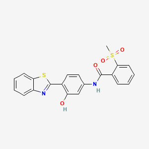 molecular formula C21H16N2O4S2 B2995222 N-(4-(苯并[d]噻唑-2-基)-3-羟基苯基)-2-(甲基磺酰基)苯甲酰胺 CAS No. 896361-70-9