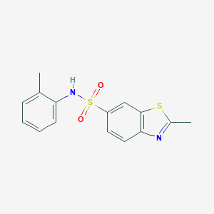 molecular formula C15H14N2O2S2 B299523 2-Methyl-N-(2-methylphenyl)-1,3-benzothiazole-6-sulfonamide 