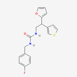 1-[(4-Fluorophenyl)methyl]-3-[2-(furan-2-yl)-2-(thiophen-3-yl)ethyl]urea
