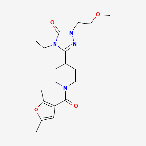 molecular formula C19H28N4O4 B2995234 3-(1-(2,5-二甲基呋喃-3-羰基)哌啶-4-基)-4-乙基-1-(2-甲氧基乙基)-1H-1,2,4-三唑-5(4H)-酮 CAS No. 1797223-97-2