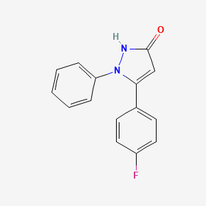 molecular formula C15H11FN2O B2995241 1-Phenyl-5-(4-fluorophenyl)-1H-pyrazole-3-ol CAS No. 889449-79-0
