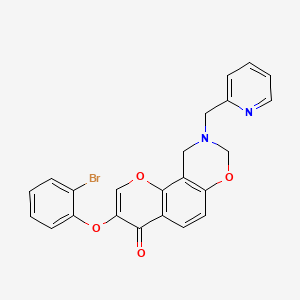 3-(2-bromophenoxy)-9-(pyridin-2-ylmethyl)-9,10-dihydro-4H,8H-chromeno[8,7-e][1,3]oxazin-4-one